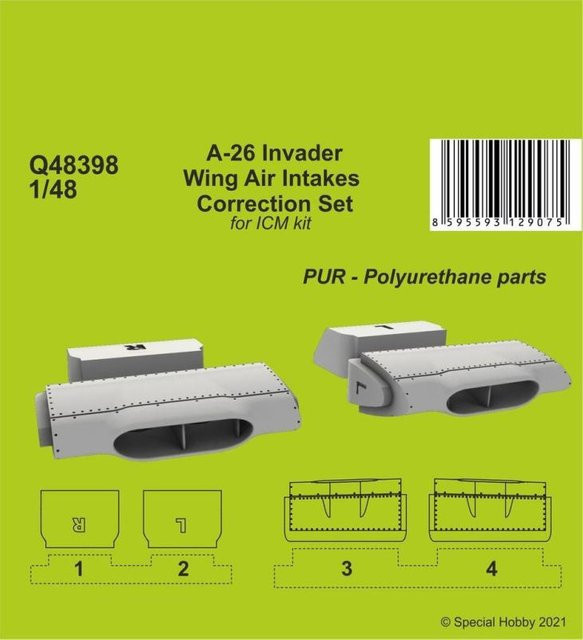 CMK A-26 Invader - Wings Air Intakes Correction Set - Bild 1