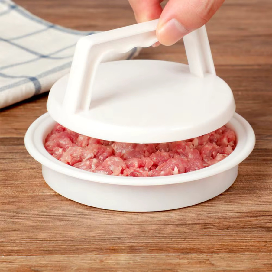 GOT-TOG Runde Hamburger Presse aus Kunststoff in Weiß für Rindfleisch-Patty Maker und Grill-Burger - Bild 2