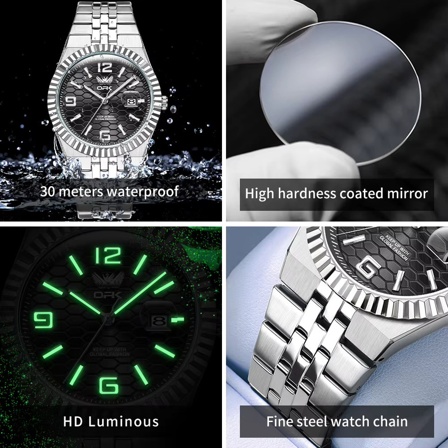 OPK Armbanduhr, Digitaluhr, Quarz, Edelstahl, Schwarz, Herren - Bild 5