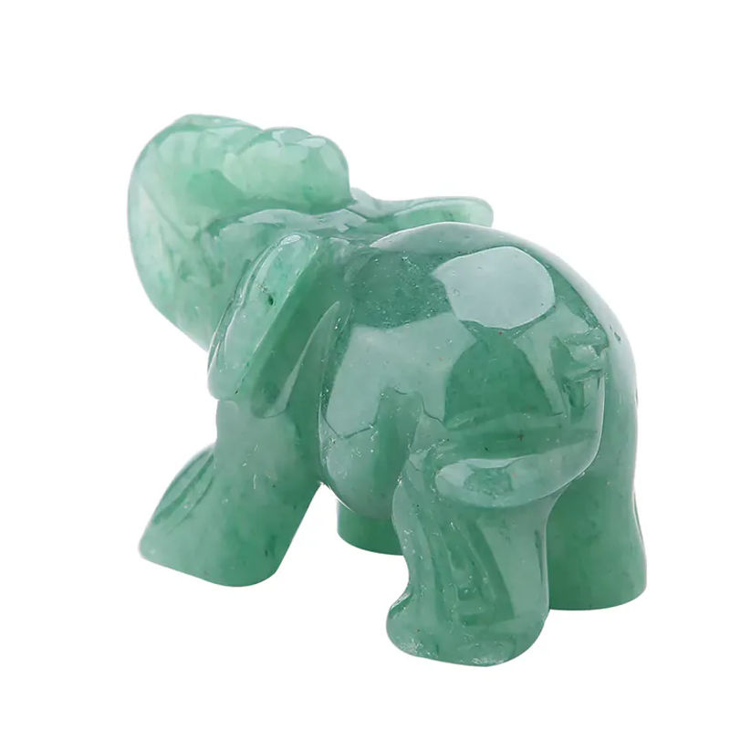 TOPINCN Elefantenfigur aus grünem Naturstein als Fengshui Ornament für dein Zuhause - Bild 2