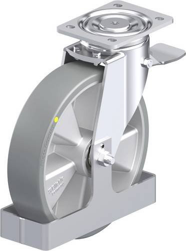 Blickle Stahlblech-Lenkrolle LH-ALTH 250K-ST-AS-FS in Silber, Rad-Durchmesser: 250 mm, Tragfähigkeit: 900 kg - Bild 1