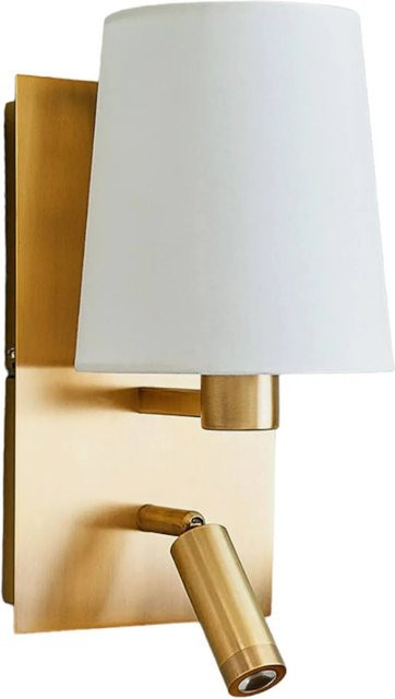 Lindby Wandleuchte Aiden in Bronze aus Textil und Metall, 1-flammig, modern - Bild 1