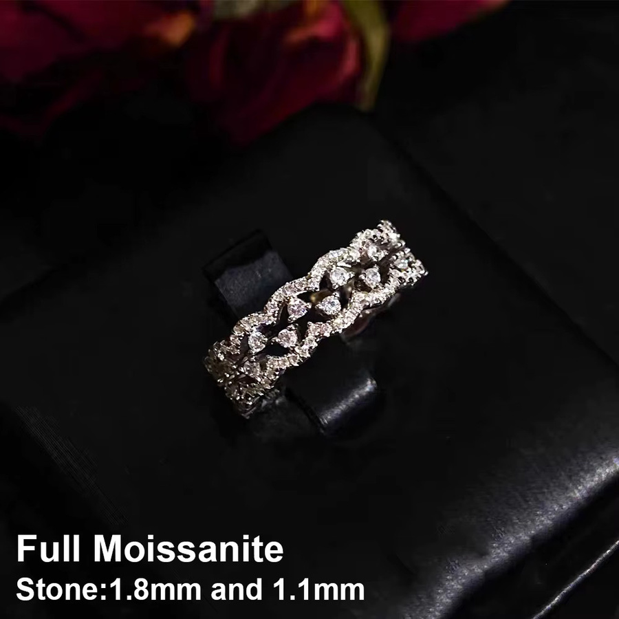 BXINY Ring, 925 Silber, Moissanit, Diamant, Damen - Bild 3