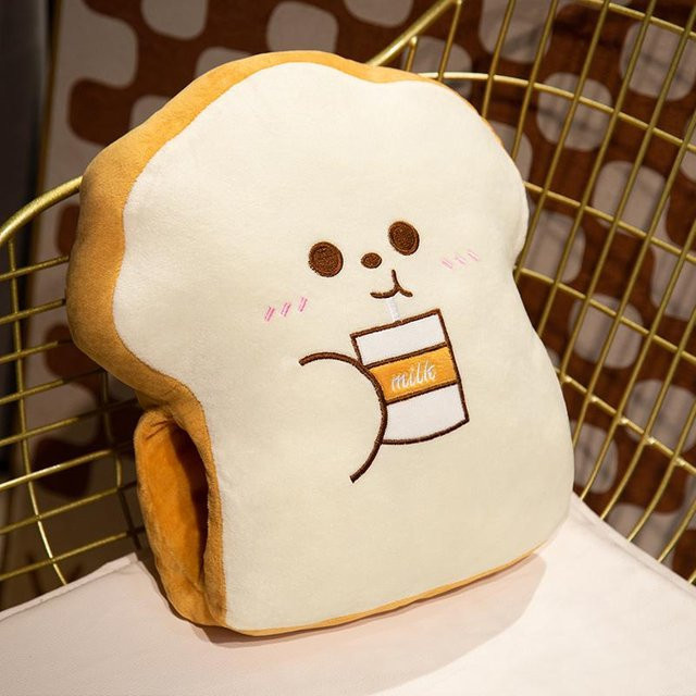 BC Pet Supplies Weiches Toastbrot Plüsch Stofftier Kissen in Weiß - Bild 1