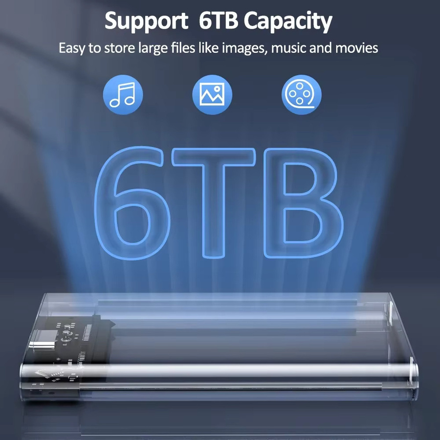 KEBIDUMEI 2,5-Zoll-SATA-SSD-Festplattengehäuse mit USB-C und Micro-B Anschluss, 5 Gbit/s Übertragungsgeschwindigkeit, mobiles externes HDD-Gehäuse - Bild 4