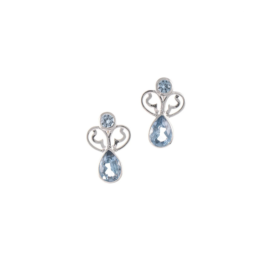 Ohrstecker 925 Silber, Zirkonia, hellblau - Bild 1