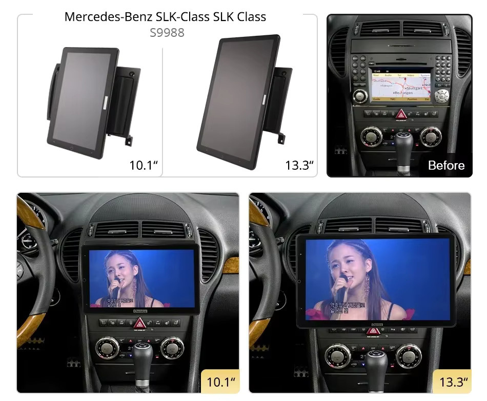 Sadocom Android 10.0 Autoradio für Mercedes-Benz SLK-Klasse R171 (2004-2011) mit 13,3 Zoll Display, 6G, 128G, 1080P Video Audio, Schwarz - Bild 2
