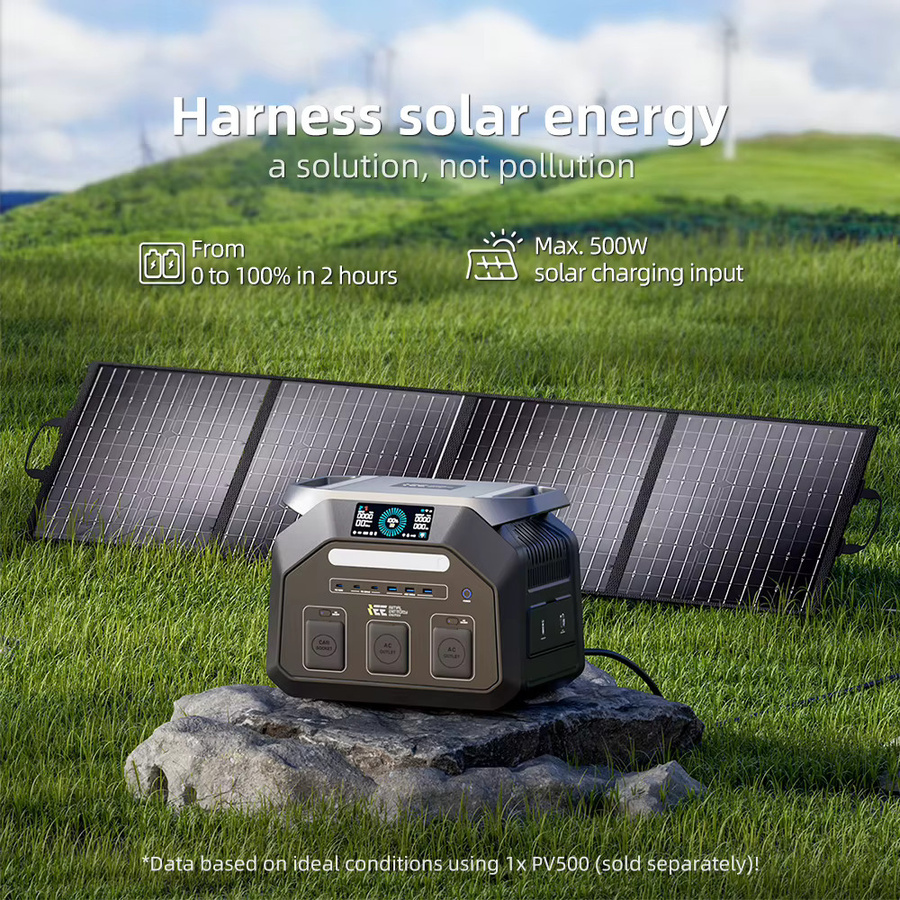 IEE Outdoor Fishing P1800 Tragbare Powerstation mit 1024Wh Kapazität, 1800W Solargenerator und LiFePO4 Batterie, 11 Anschlüsse und App-Steuerung - Bild 3