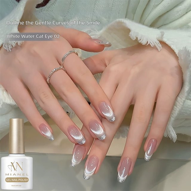 MIANEL Gel-Nagellack, White Water Cat Eye 02, 10 ml, Unisex - Bild 1