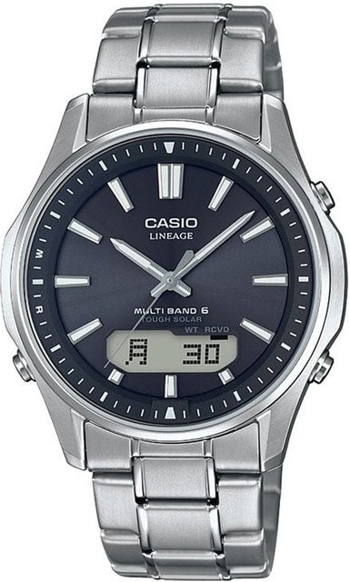 Casio Armbanduhr, Solar, Titan, Analog-Digital, 40 mm, Herren, Schwarz - Bild 1