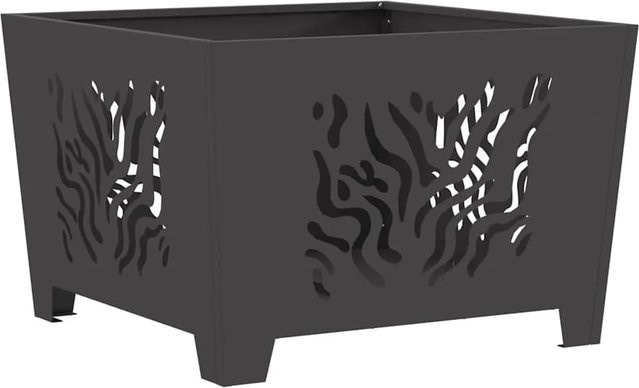 vidaXL Feuerstelle aus Stahl in Schwarz, B/T/H: 60 x 60 x 40 cm - Bild 1