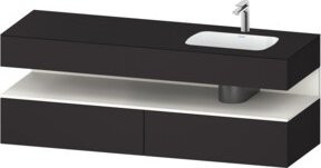 Duravit Einbauwaschtisch-Möbel-Set Qatego in Weiß und Mattgrau, B/T/H: 160 x 50 x 60 cm - Bild 1