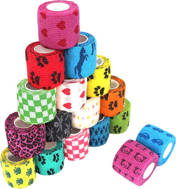 COYOCO Sport-Klebeband Set mit bunten Mustern für Fingergelenke und Knie, Breite: 2,5 cm bis 10 cm, Farbe: Mehrfarbig und Pink - Bild 1