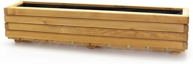 HolzFee Blumenkasten Akzent aus Kiefer, braun, B/T/H: 118 x 25 x 25 cm - Bild 1