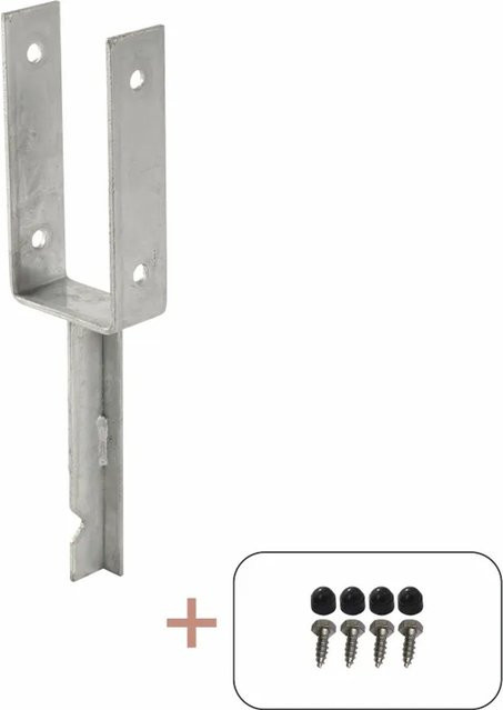 Pfostenträger Plus aus Stahl, feuerverzinkt, Farbe: Silber, B/T/H: 200 x 91 x 50 mm - Bild 1