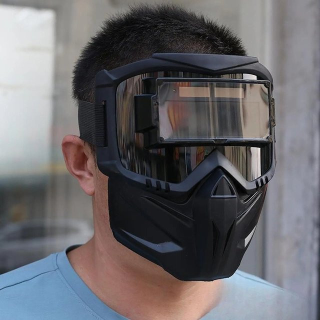 Schweißbrille mit automatischer Verdunkelung und abnehmbarem schlagfestem Gesichtsschutz in Schwarz - Bild 1