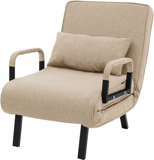ML-DESIGN Schlafsessel mit Bettfunktion aus Chenille und Stahl in Braun/Beige, klappbarer Sessel mit Armlehnen - Bild 1