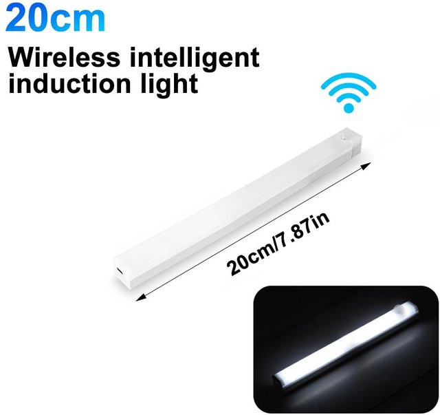 Meiteai-Home Kabelloses LED-Sensorlicht mit Bewegungsmelder, USB-aufladbares Nachtlicht in Weiß für Küche, Kleiderschrank und Schrank, B/H: 20 x 20 cm - Bild 1