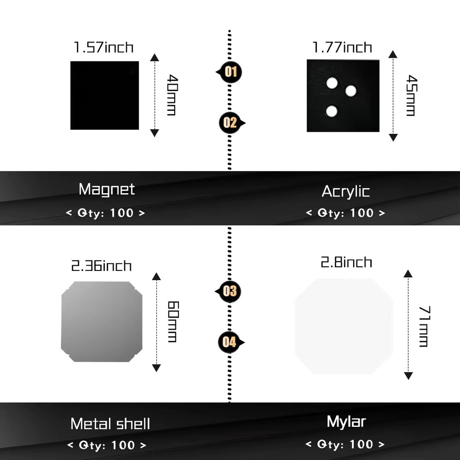 Individuelles Foto-Kit für Kühlschrankmagneten mit Button-Maker-Maschine, Schneidegerät und 100 Magneten, 2x2 Zoll, aus Metall - Bild 3