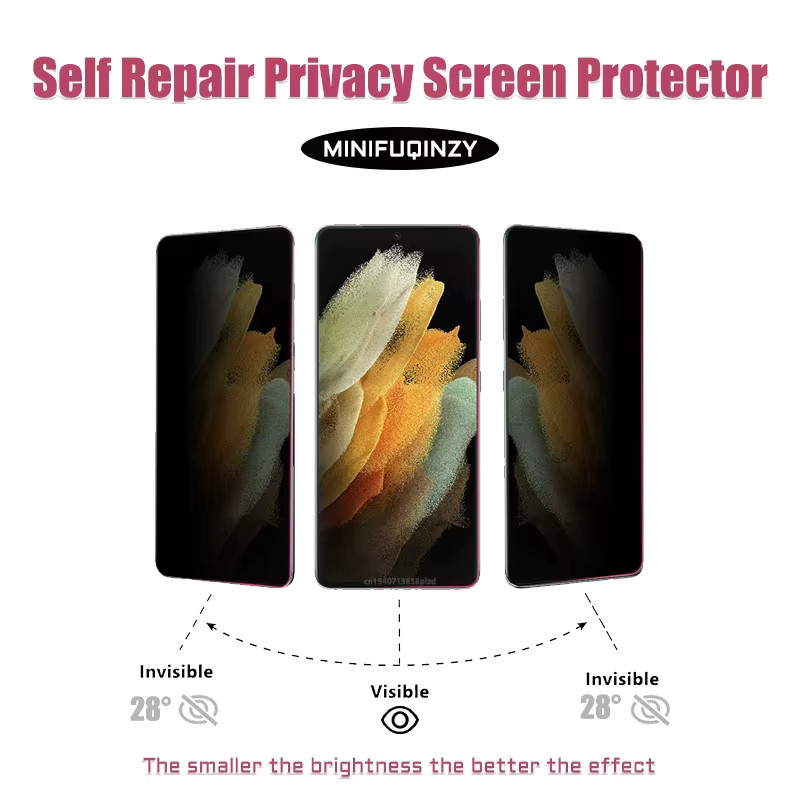 Samsung Privacy Tempered Glass Anti-Spy Displayschutz für A55 5G A56 5G A15 A16 A17 A07 A36 5G A52 A51 A50 A53 A73 A05, Transparent - Bild 2