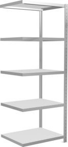 Schulte Lagertechnik Anbauregal MultiPlus250 Steckregal mit 5 Fachböden und Kreuzstrebe, Farbe: Lichtgrau, B: 75 cm, T: 60 cm, H: 200 cm - Bild 1