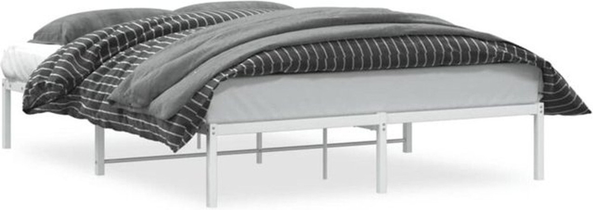 Vidaxl Metallbett in Weiß im klassischen und minimalistischen Design B/T/H: 150 x 200 cm - Bild 1
