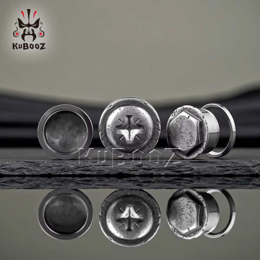 KUBOOZ Ohrstecker Edelstahl, Silber, Unisex - Bild 2