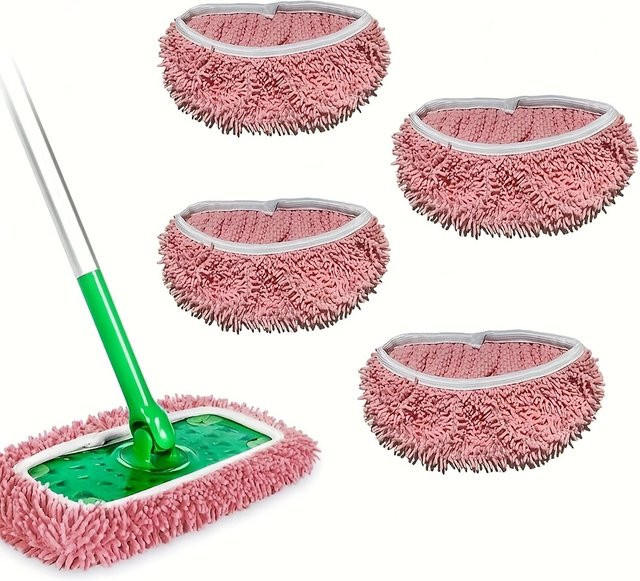 2er Set wiederverwendbare Chenille Mopp Nachfüllpads für Swiffer in Pink - Bild 1
