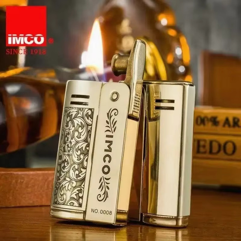 IMCO 6800 Öl-Feuerzeug winddicht in Gold im Vintage-Retro-Design - Bild 2