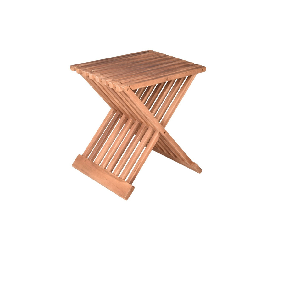 DELUKE Hocker HEINZ Beistelltisch und Sitzhocker aus Teakholz in Teakbraun B: 44 cm, T: 39 cm, H: 29 cm - Bild 2