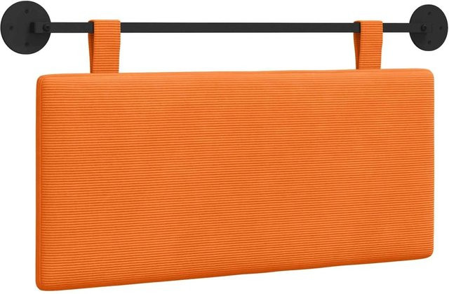 vidaXL Hängendes Kopfteil aus Cordstoff in Orange, Modernes Polsterteil für Schlafzimmer und Wohnzimmer, B/H: 100 x 55 cm - Bild 1