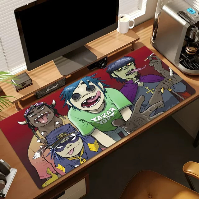 Gorillaz Demon Days Gaming-Mauspad für PC, großflächiges Schreibtisch-Mauspad mit genähten Kanten, Multicolour - Bild 1