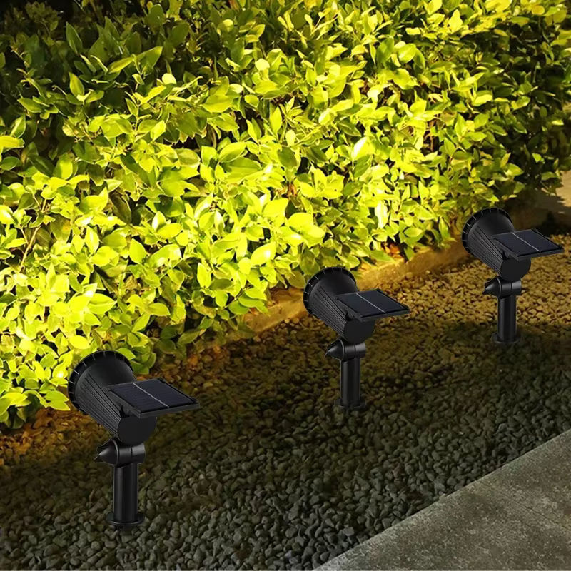 XIWANGFIRE Solarbetriebene LED Gartenlampe mit 9 LEDs, IP65 wasserdicht, verstellbar, Schwarz - Bild 5