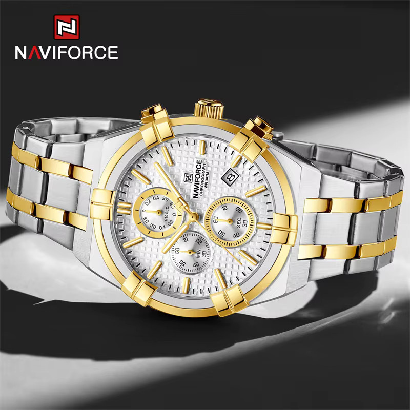 NAVIFORCE Armbanduhr Quarz, Edelstahl, Herren, Analoguhr, Datum, Leuchtzeiger - Bild 2