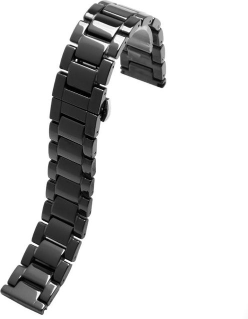 Freesh Uhrenarmband Keramik, 18 mm, weiß schwarz, Unisex - Bild 1