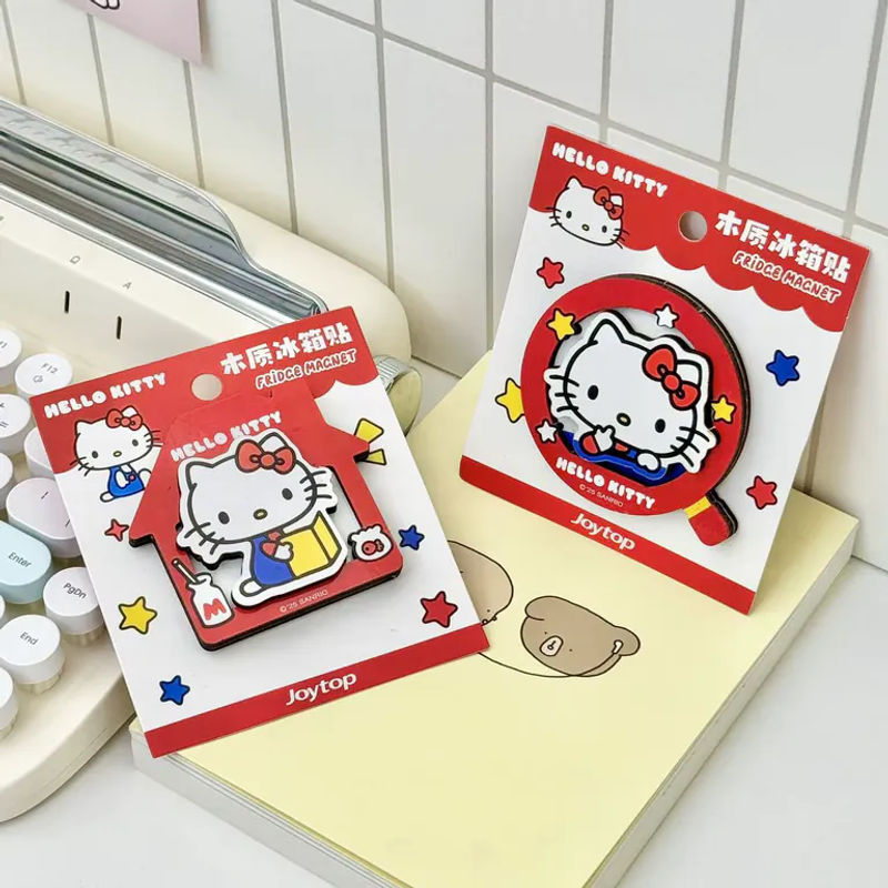 Sanrio Hello Kitty Kühlschrankmagnet aus Holz im Kawaii INS-Stil als niedliche Dekoration - Bild 5