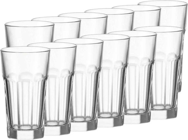 Leonardo Rock Longdrinkgläser Tumbler aus Glas, transparent, 12er Set, 340 ml - Bild 1