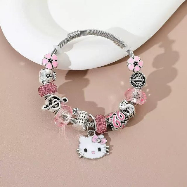 DewBloom Perlenarmband, Herzförmig, Kristall, Silber, Damen und Mädchen - Bild 1