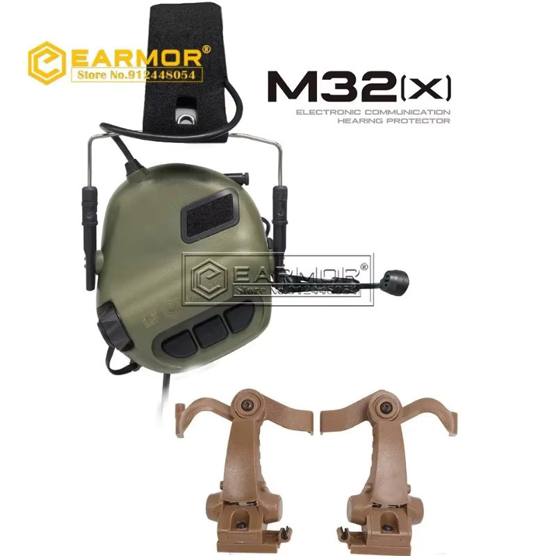 EARMOR M32X MOD4 Taktisches Gehörschutz-Headset mit M51/M52 PTT in Grün - Bild 1