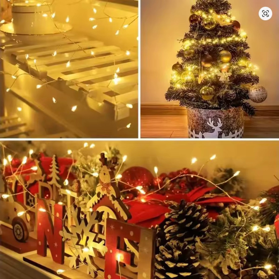 KIKIELF LED Cluster Lichterkette in Warmweiß für Weihnachten, Hochzeit und Party - Bild 3