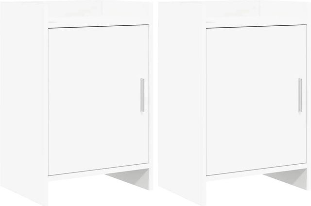 vidaXL Nachttische 2er-Set Weiß aus Holzwerkstoff B/T/H: 40 x 30 x 60 cm - Bild 1