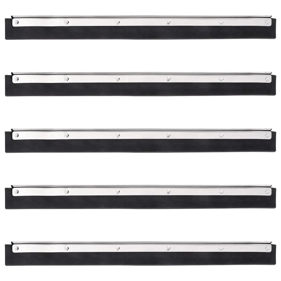 vidaXL Bodenabzieher Set 5 Stück aus Stahl und Gummi in Schwarz und Silber, B: 45,5 cm, H: 2,0 cm, T: 0,5 cm - Bild 2
