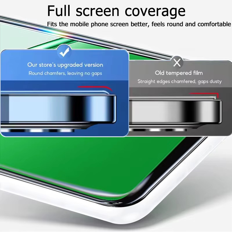3er-Set gehärtetes Glas Displayschutzfolie für Oppo A5 5G, transparent, Vollabdeckung mit Fingerabdruck-Entsperrung und 9H Härtegrad - Bild 3