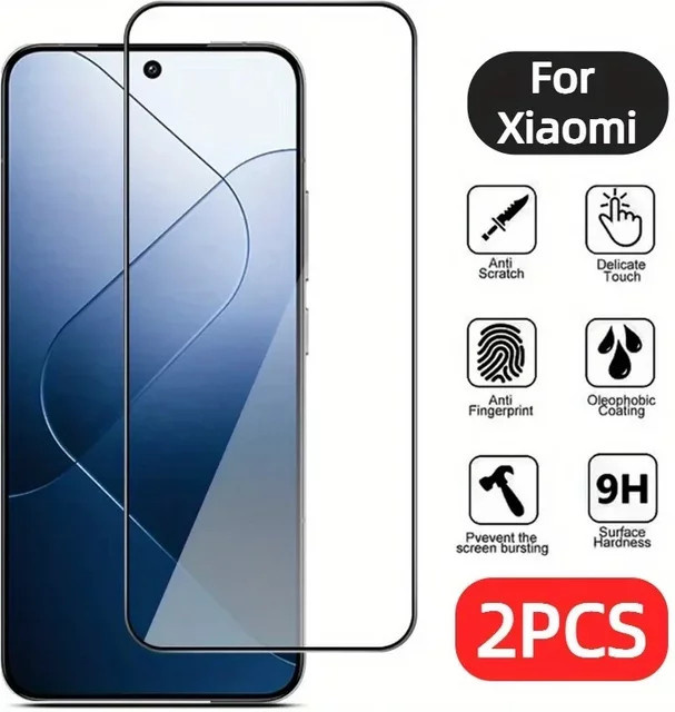 2er-Pack Displayschutzfolie aus gehärtetem Glas für Xiaomi 15 Pro, 14 Ultra und 13T Pro Ultra, transparent, kratzfest und ölbeständig - Bild 1