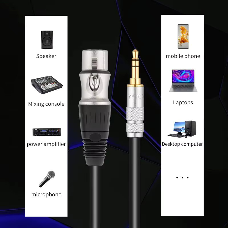 YYTCG Mikrofonkabel Schwarz: XLR 3-Pin Stecker auf 3,5 mm Stereo-Klinke, abgeschirmtes Kabel mit 3,5 mm Buchse - Bild 2