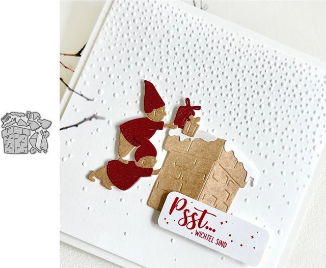 Metall-Stanzform Kamin für DIY Scrapbooking und Kartenherstellung in Grau - Bild 1