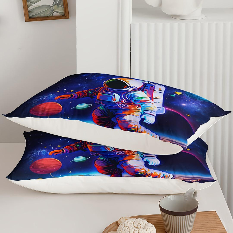 Paslu 3-teiliges Astronauten Bettwäsche-Set Weltraum Galaxie Multicolor, Breite: 135 cm, Länge: 200 cm - Bild 5
