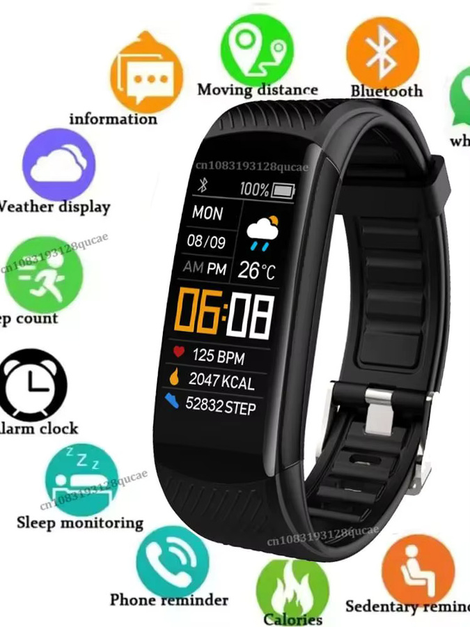 Ola Esporte Smartwatch, Schwarz, Kunststoff, Silikon, Unisex - Bild 6