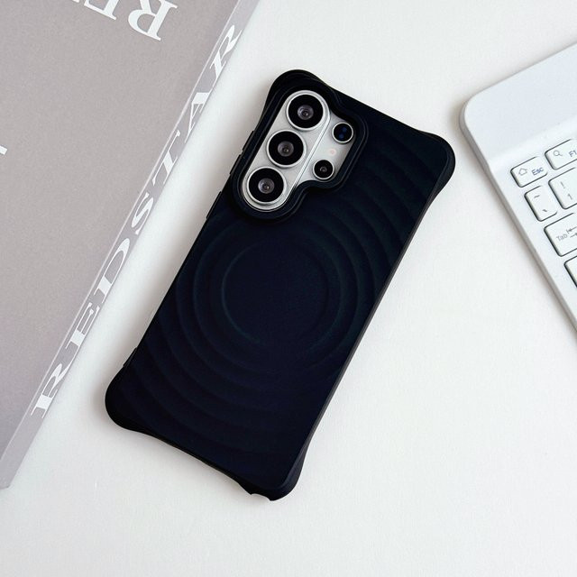Luxuriöse Silikon Handyhülle mit Wasserwellen-Design für Samsung Galaxy S26 S25 S24 S23 Ultra Plus mit MagSafe Kompatibilität in Weiß - Bild 1