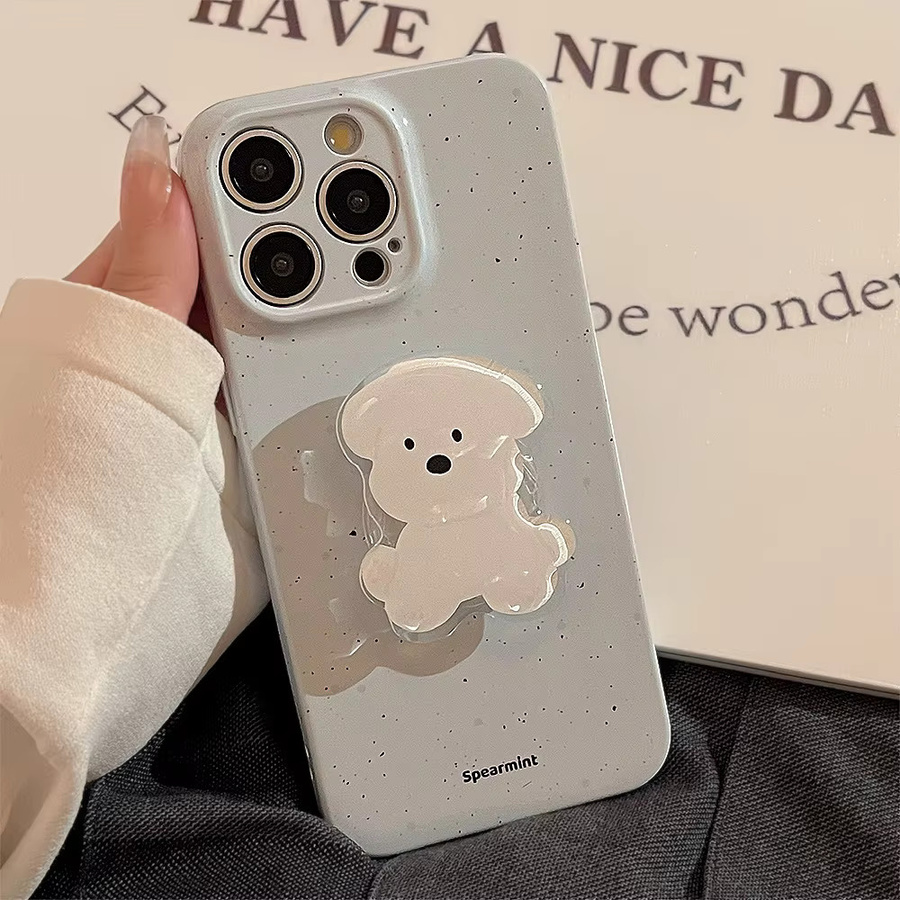 MUQGEW Handyhülle mit Cartoon Welpen Design für iPhone 17 16 15 14 13 12 11 Pro Max XR XS X 7 8 Plus Stoßfestes Soft Cover mit Telefonhalter - Bild 3